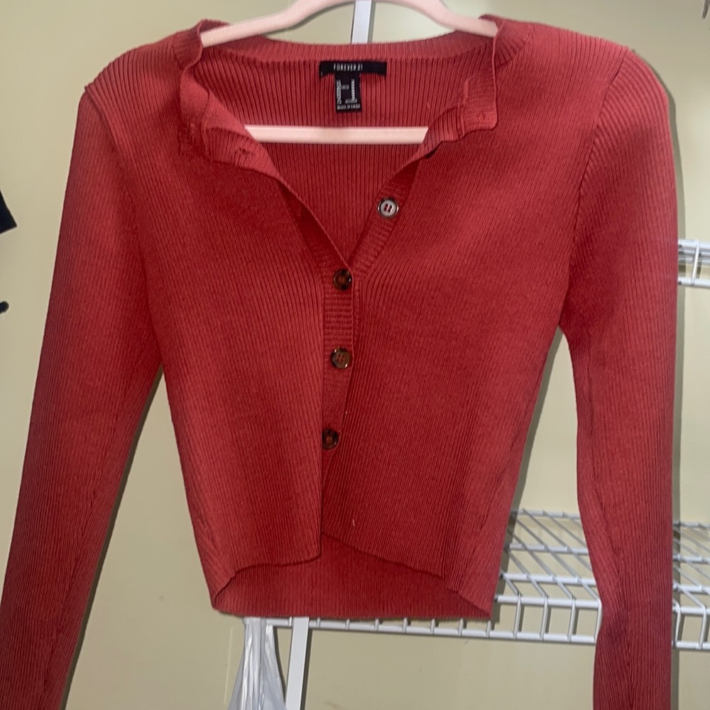 cropped long sleeve sweater